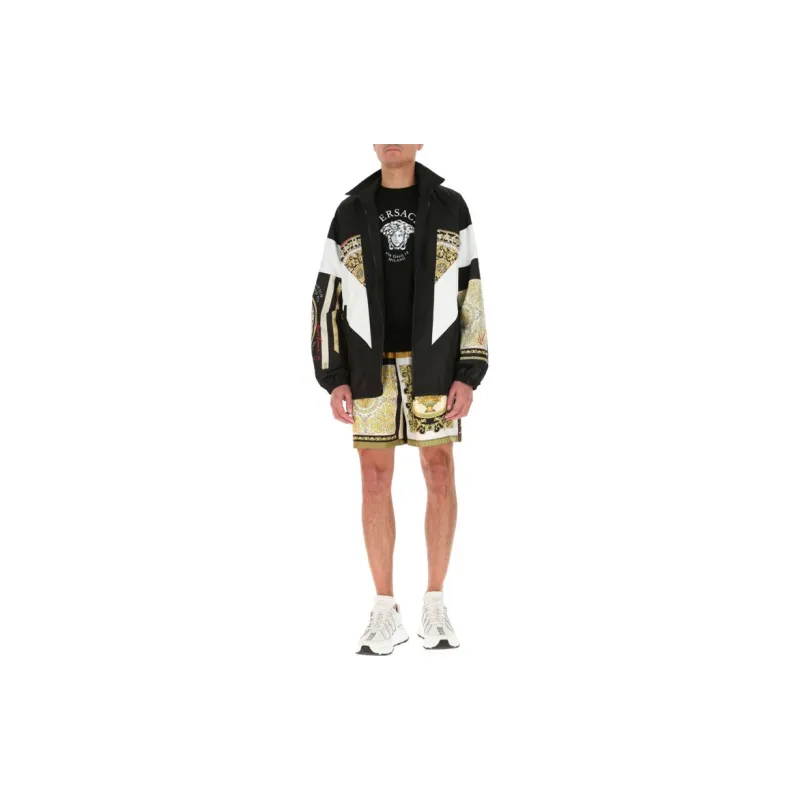 VERSACE Mixed Print Silk Shorts-2