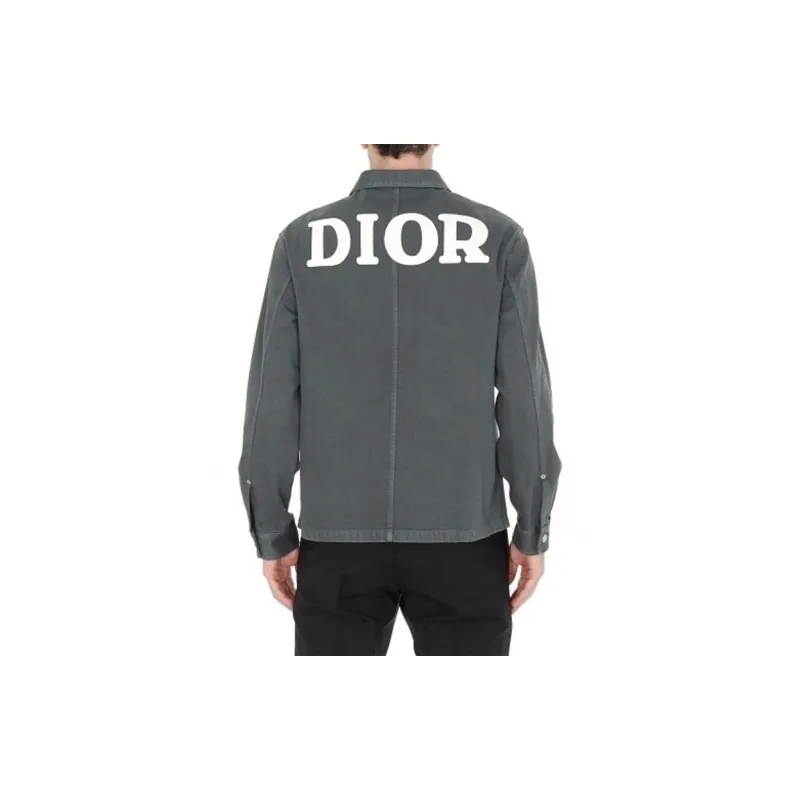 DIOR Quarterly New Products Denim Jackets Men Gray Green-2