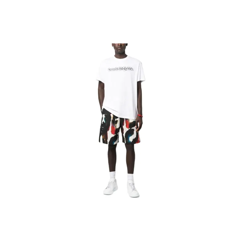 Alexander McQueen Watercolour Graffiti Printed Shorts-1