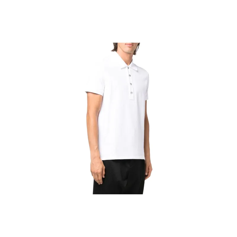 BALMAIN Monogram-pattern Piqué Polo Shirt-3