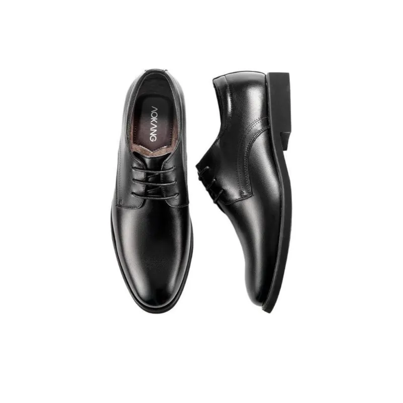 AOKANG Dress Shoes Men Low Top Black-3