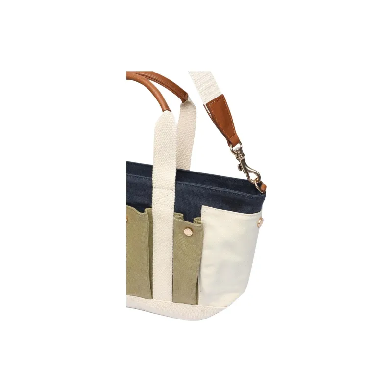 Vanessa Bruno Cotton Tote Bag, Shopping Bag, Shoulder Bag, Crossbody Bag, Handbag Small Size Women's Multicolor & Ocean-3