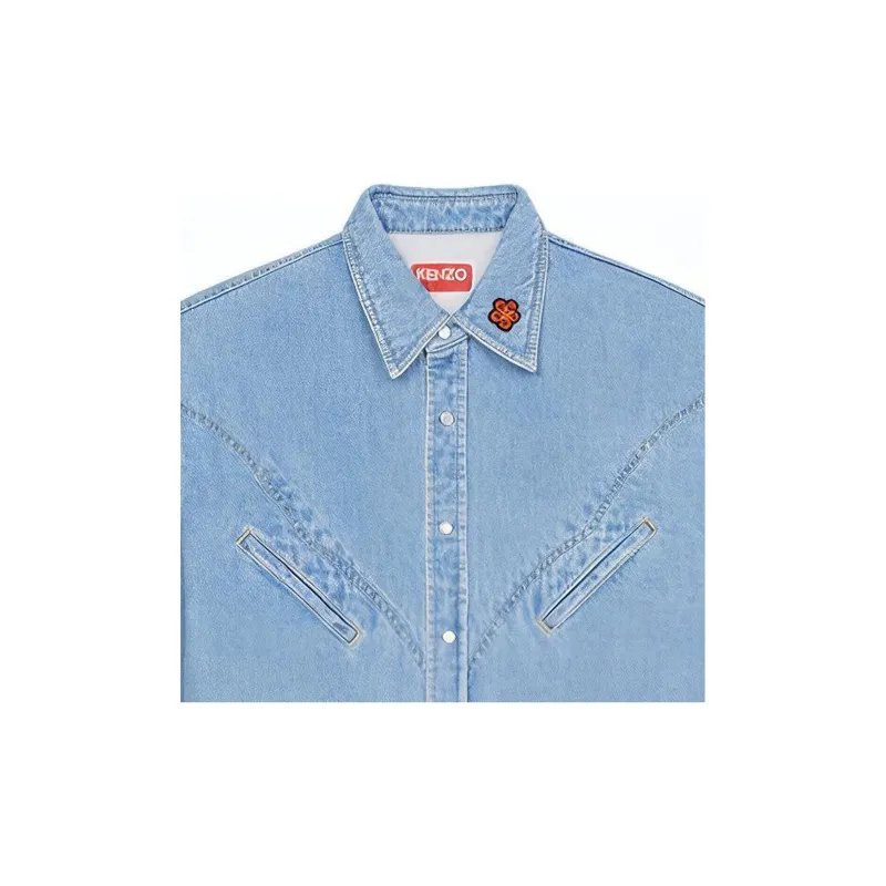 KENZO X Nigo Western Flower Limited Collection Shirt Men's Sky Blue-4