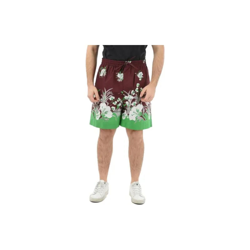 Valentino Floral Printed Wide Leg Shorts-1