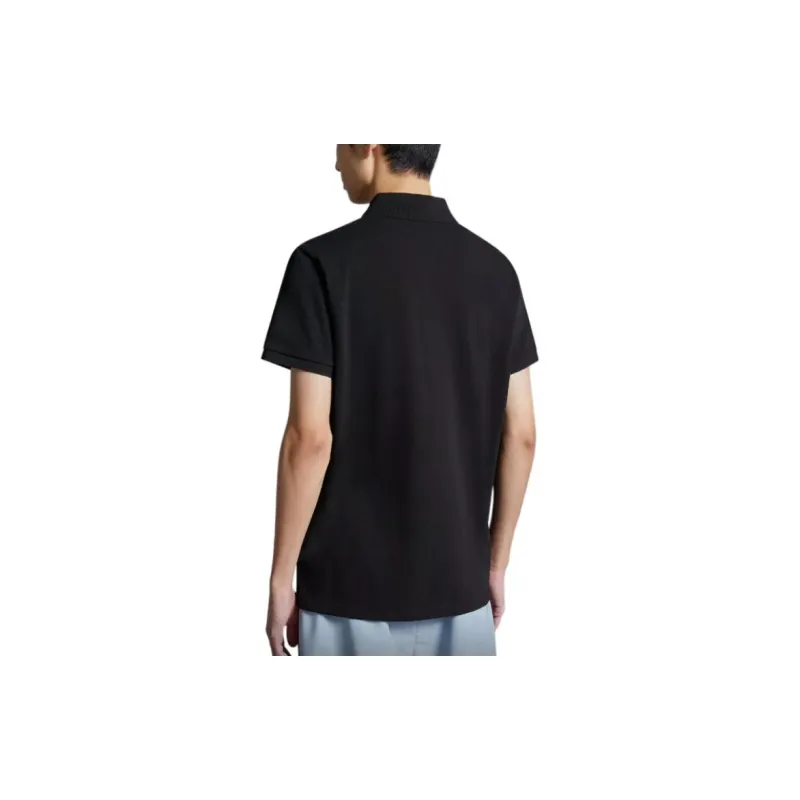 Moncler Logo Embroidered Ribbed Collar Polo Shirt-3