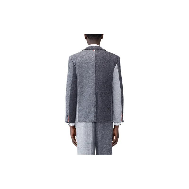 THOM BROWNE Panelled Frayed-Edge Blazer-1