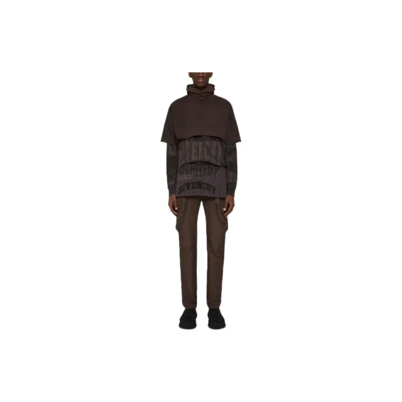 Givenchy Layered Long Sleeve Graphic T Shirt With Balaclava-2