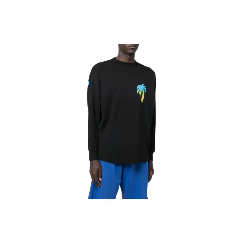PALM ANGELS Sprayed Palm Logo Over Longsleeve T shirt-3