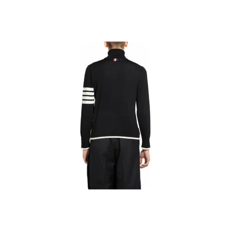 THOM BROWNE 4 Bar High Neck Knitted Jumper-3