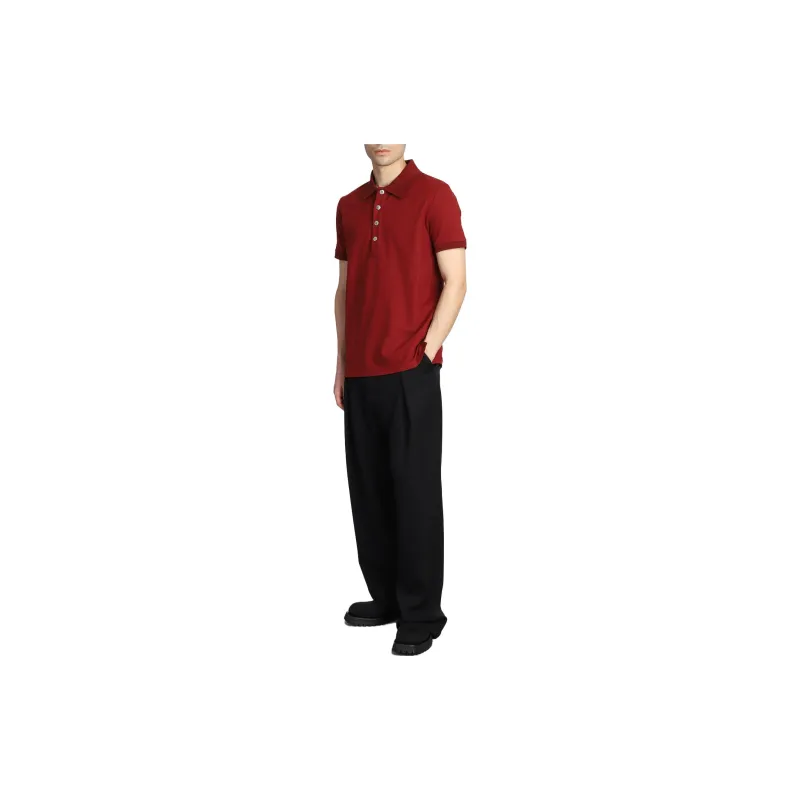 BALMAIN Monogram pattern Piqué Polo Shirt-2