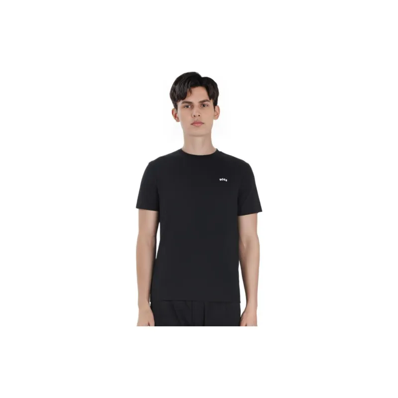 HUGO BOSS Curved Logo Crewneck T Shirt-3