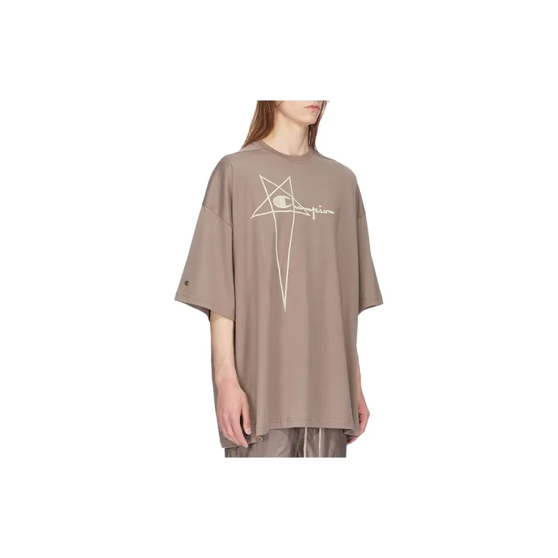 Champion X RICK OWENS Champion Co branded Edition T Shirts Men Brown-2