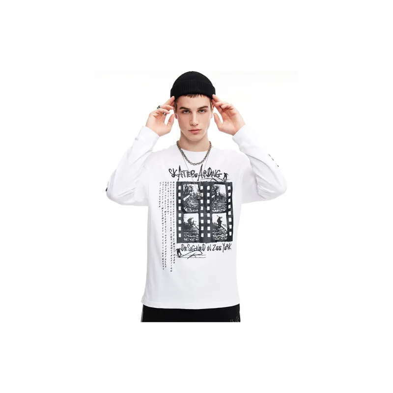 Zoo York Crew Neck Loose Fit Sweatshirt Fall Unisex White-2