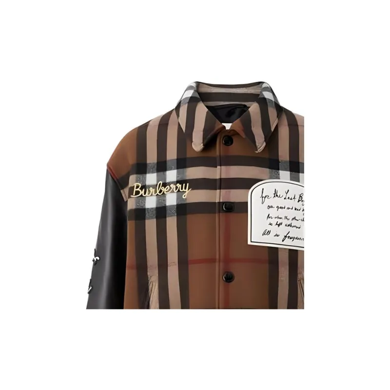 Burberry Checked Button-Up Bomber Jacket-3