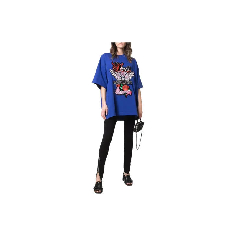 Vetements T-Shirts Unisex Blue-2