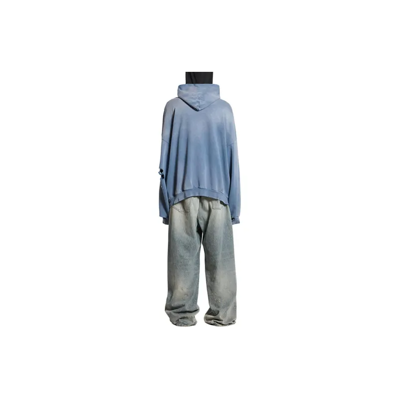 Balenciaga SS24 Sweatshirt Loose Fit Style Men's Blue-3
