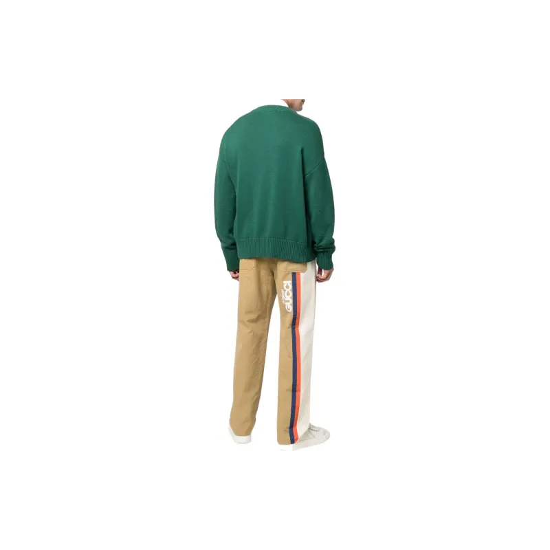 GUCCI Logo print Straight leg Trousers-3