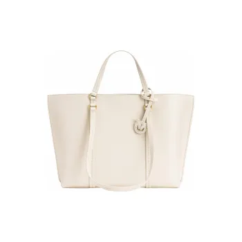 PINKO Cow Leather Tote Bag Shopping Bag Shoulder Bag Handbag Large Size Women's White