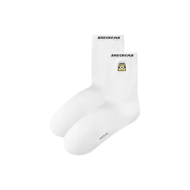 Skechers x Minions Mid Calf Socks Unisex 2 Pack White/Black-3