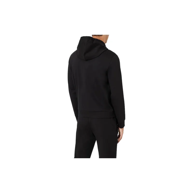 EMPORIO ARMANI Logo Patch Zipped Drawstring Hoodie-4