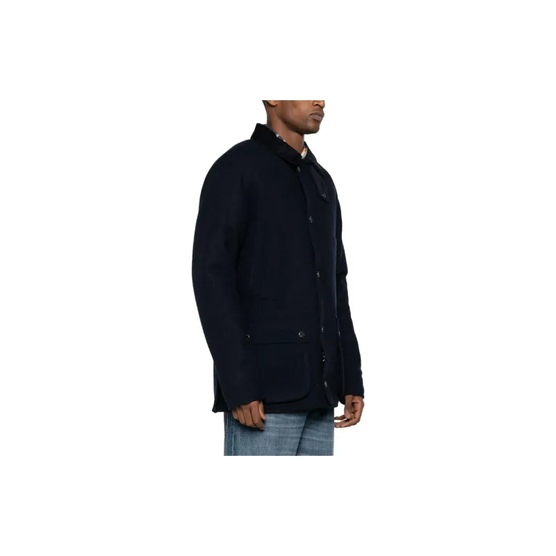 BARBOUR Corduroy-collar Brushed Wool Jacket-3