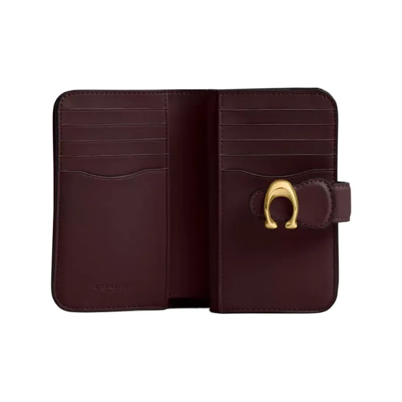 COACH Smooth Leather Wallet Medium Size Women's Burgundy-1