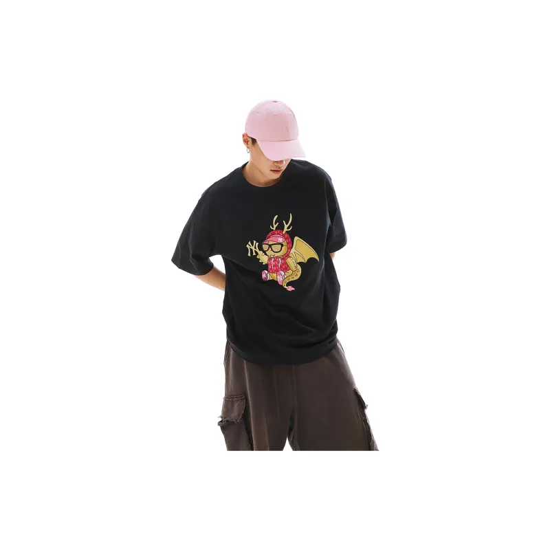 MLB Year Of The Dragon Limited Series SS24 Drop Shoulder Sleeve T Shirt Unisex Black-2