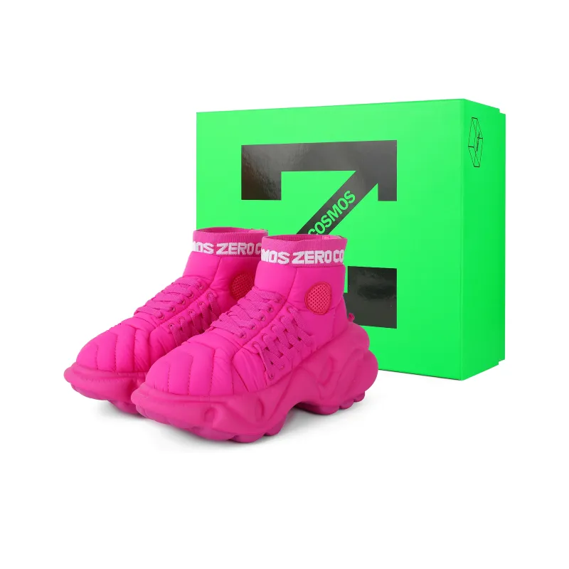 ZERO COSMOS Cushioning Height Increasing High Top Chunky Sneakers Unisex Bright Pink-3
