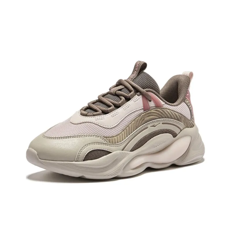 Erke Wei Yang Fall/Winter Edition Height Increasing Low-Top Casual Shoes Women's Painted Gray Brown Stone-2