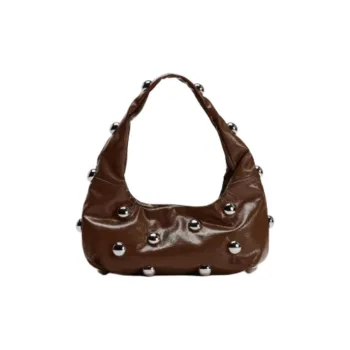 ZARA PU Shoulder Bag Small Size Women's Brown