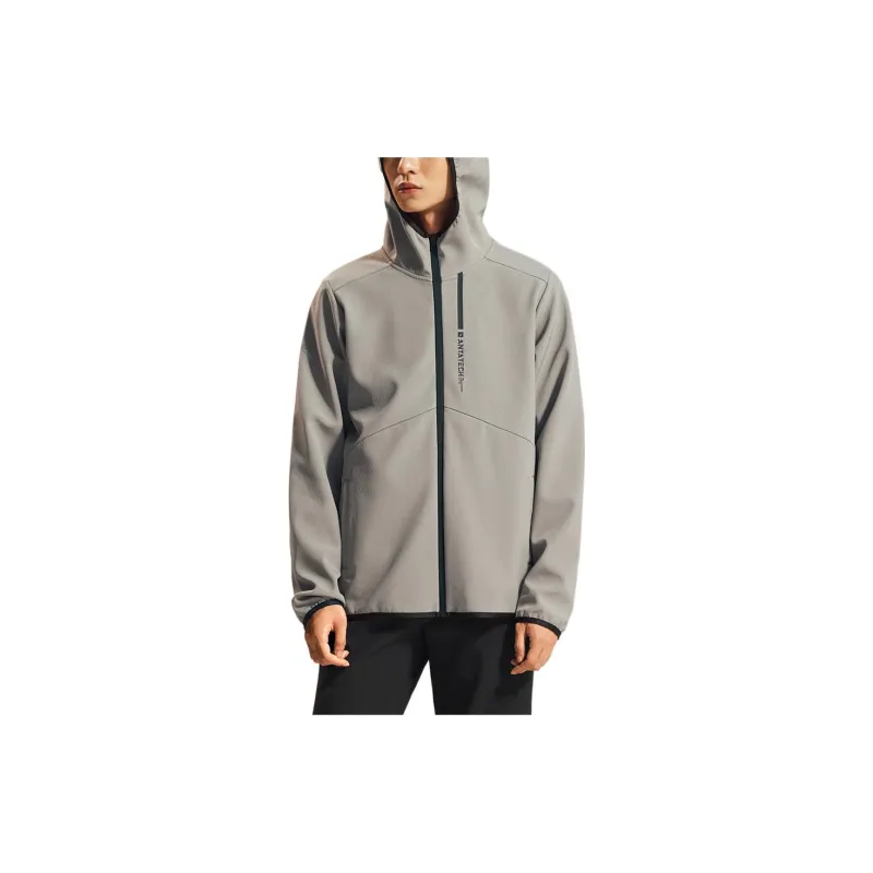 Anta Waterproof And Breathable Windbreaker Jacket Men's Gray-2