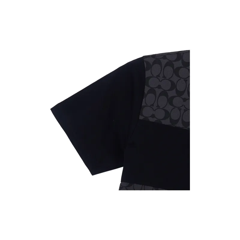 COACH SS22 Men Patchwork Short Sleeve T shirt Black-6