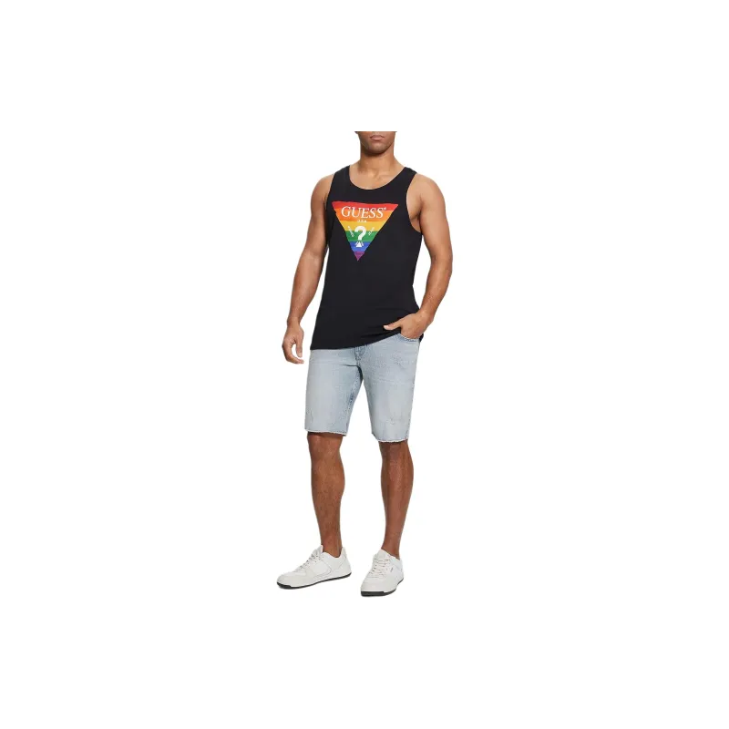 GUESS Eco Pride Logo Tank Tank Tops Men's Black-2