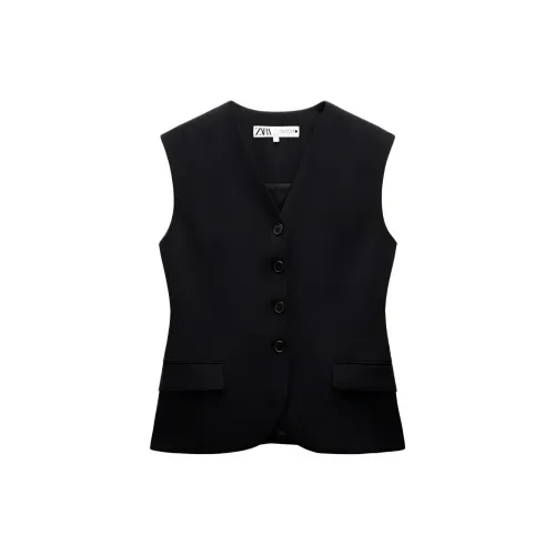 ZARA Vests Women's Black