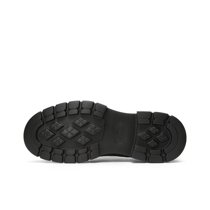 CROWN Men's Casual Shoes Men Low Top Black-4