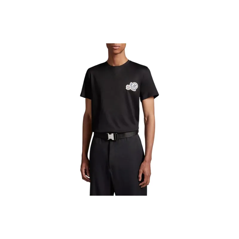 Moncler Double Logo Embroidered Crewneck T Shirt-3