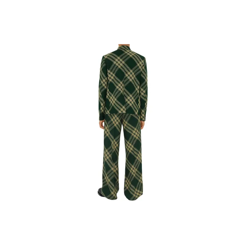 Burberry Check-Pattern Straight-Leg Tailored Trousers-2