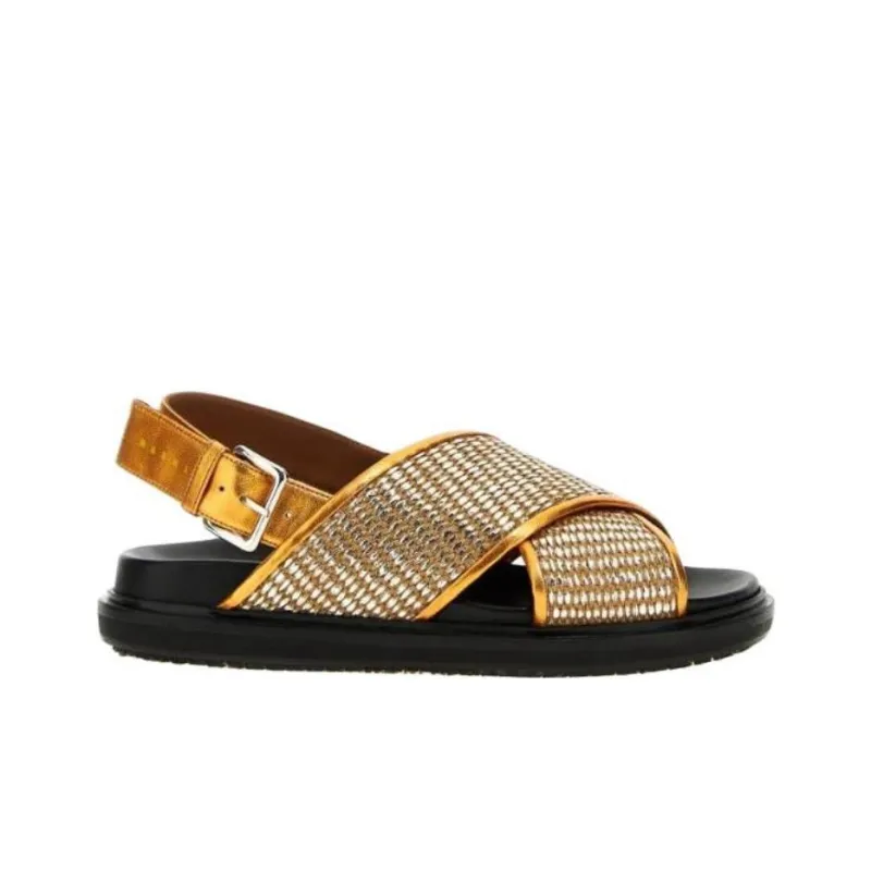 MARNI Fussbett One Strap Sandals Women's Orange-1