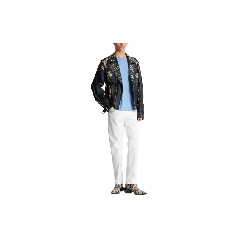 BALMAIN Logo embroidered Straight leg Jeans-1