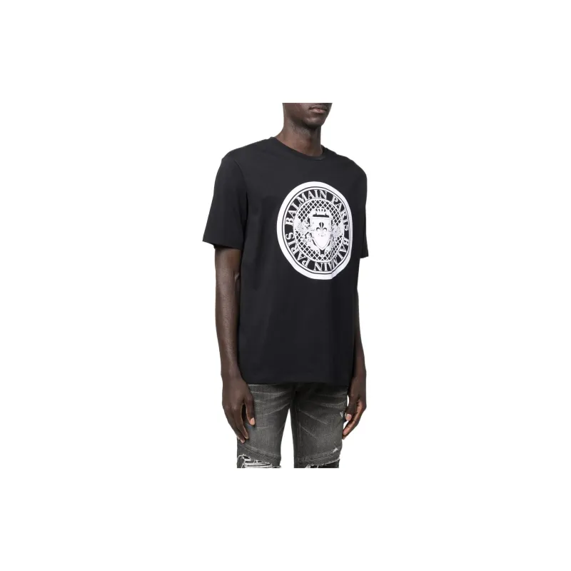 BALMAIN Flocked Coin Crewneck T-Shirt-2