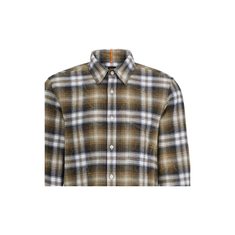 HUGO BOSS Plaid Flannel Cotton Shirt-5