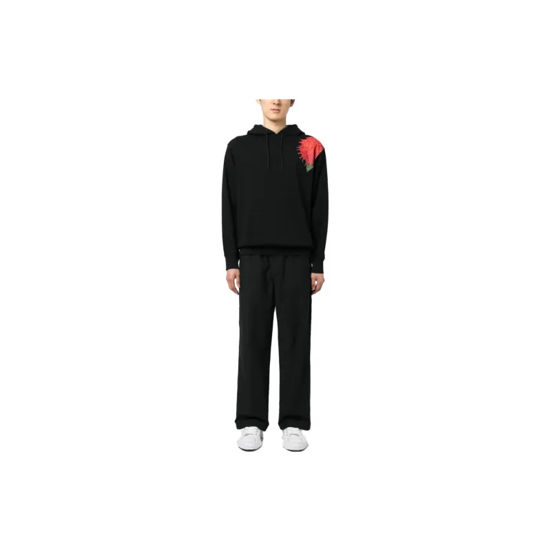 Yohji Yamamoto Floral Printed Drawstring Hoodie-1
