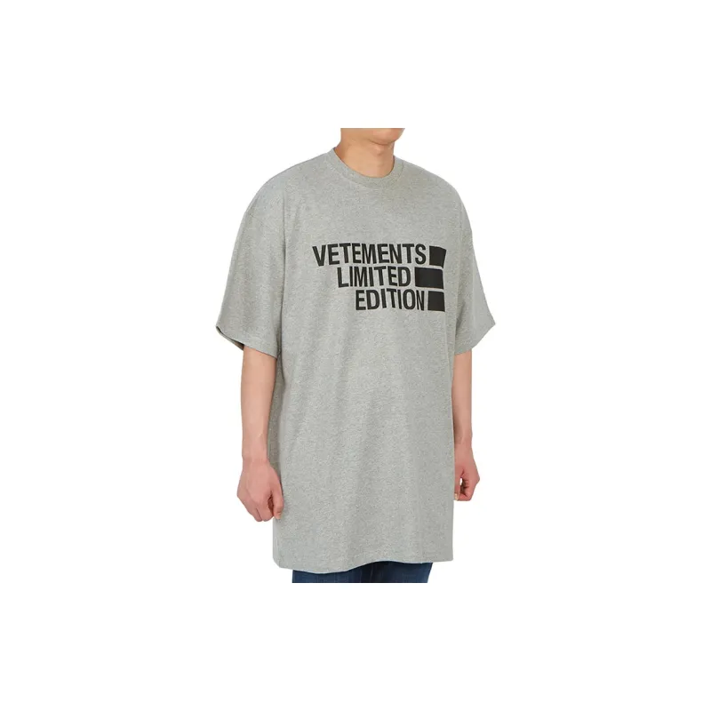 Vetements T-Shirts Unisex Gray-4