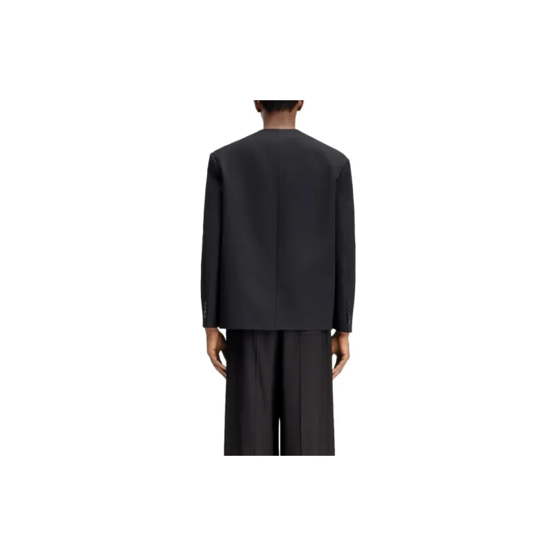 Jacquemus Collarless Blazer Business Suit Men's Black-3