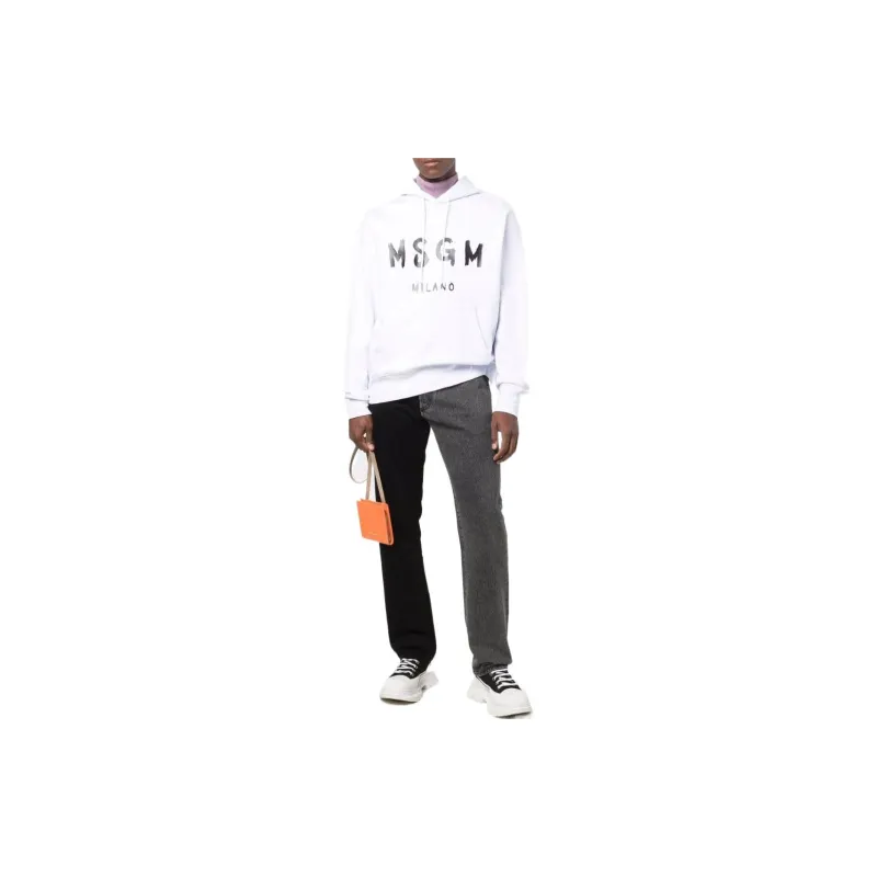 MSGM Logo Printed Drawstring Hoodie-1