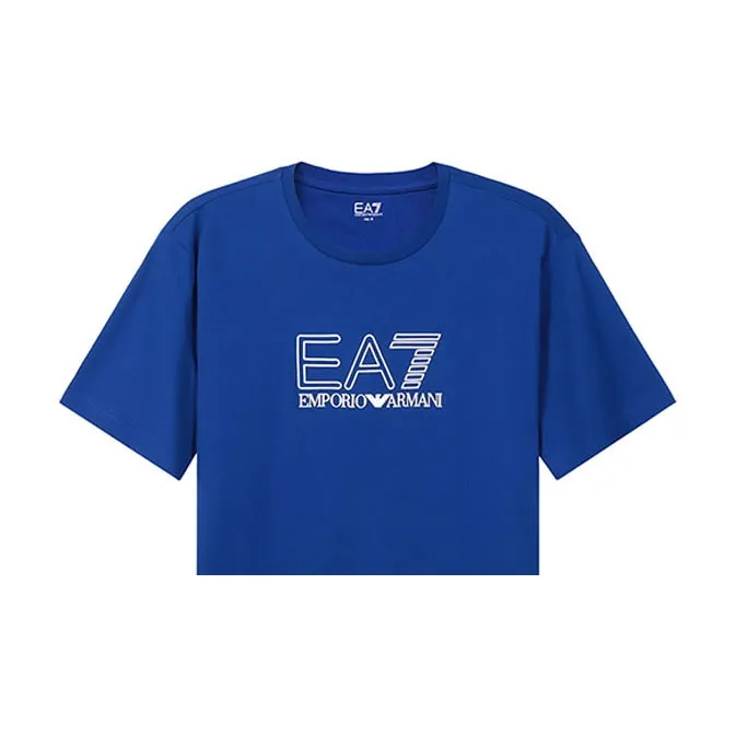 EMPORIO ARMANI EA7 T Shirts Men Royal Blue-3