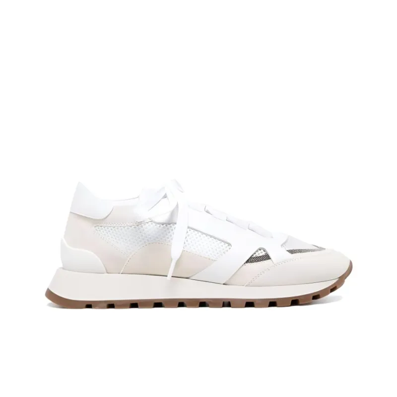 Brunello Cucinelli Shock Absorbers Low Top Sports Casual Shoes Women's White-1