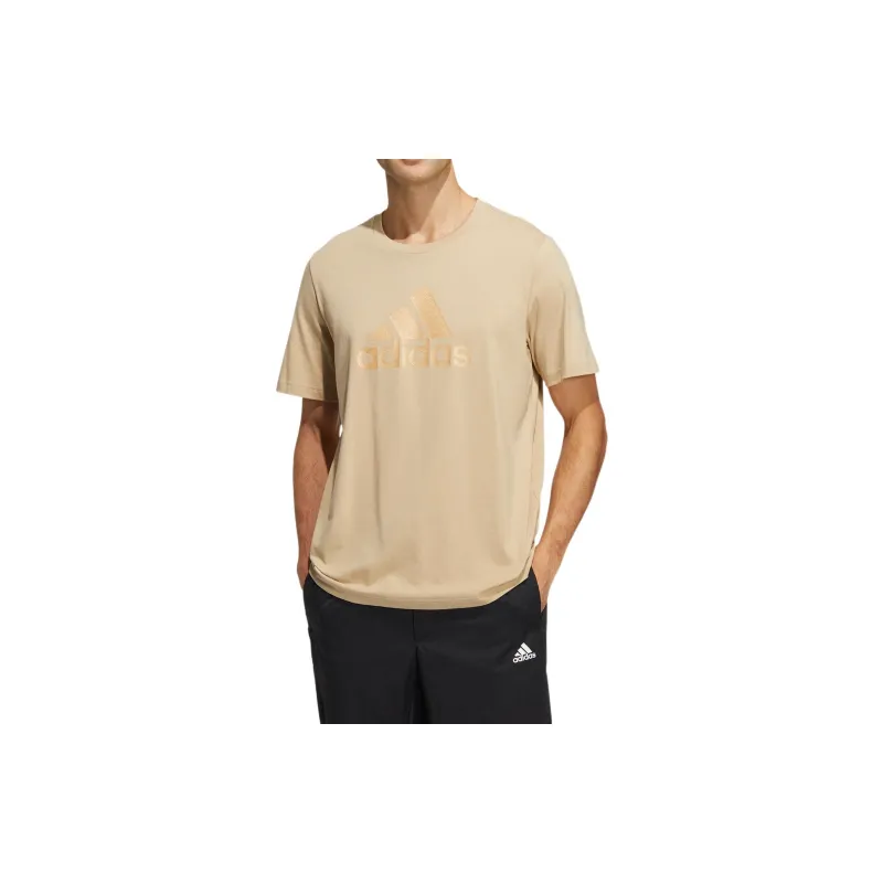 Adidas Set in Sleeve T Shirt Men's Brown-2