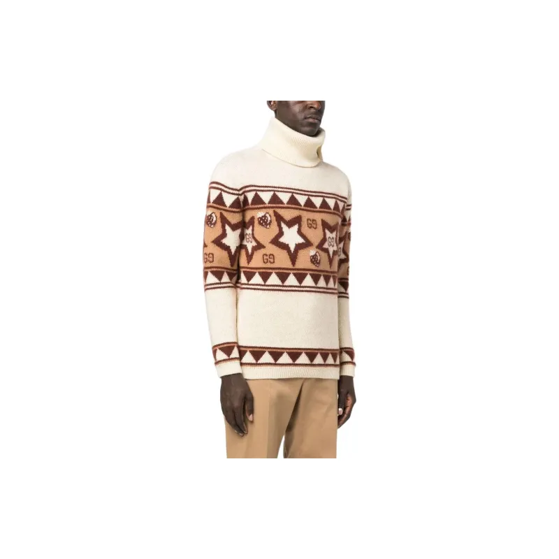 GUCCI Star pattern Roll Neck Jumper-3