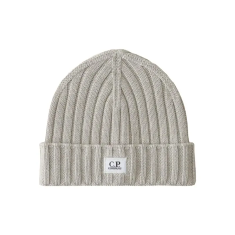 C.P.Company Logo Patch Ribbed Beanie-0
